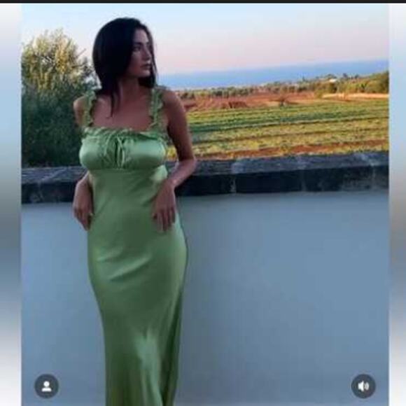 Reformation Erdem Silk Midi Dress Yucca L - Picture 3 of 8